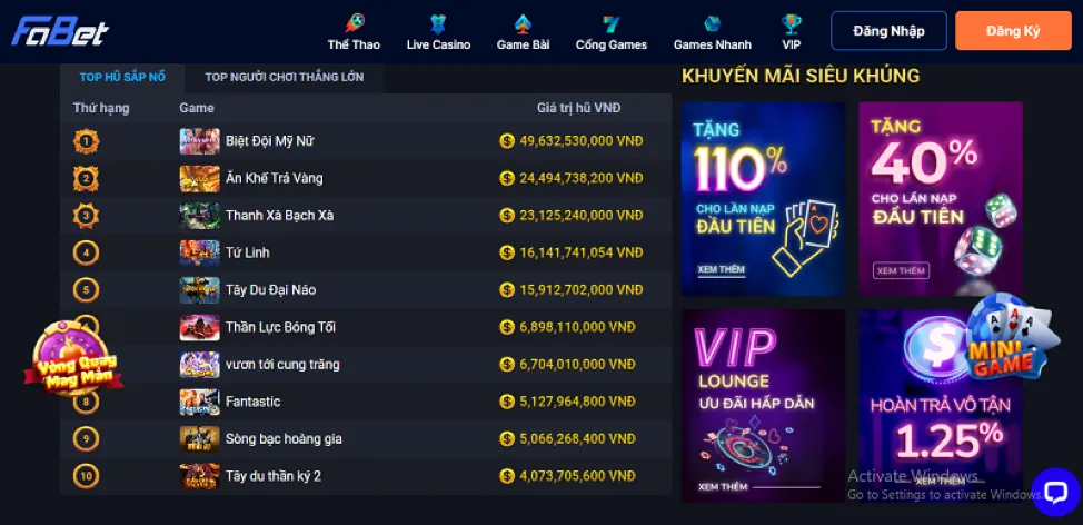 Các trò chơi đa dạng tại daga68 casino